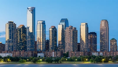 Illustration of a commercial real estate skyline